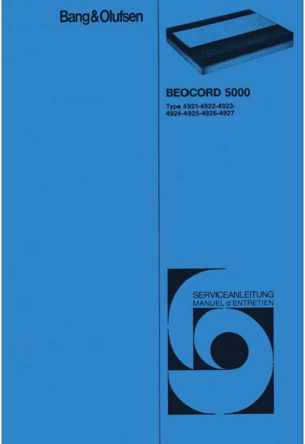 Beocord 5000_4921_4922_4923_4924_4925_4926_4927_German